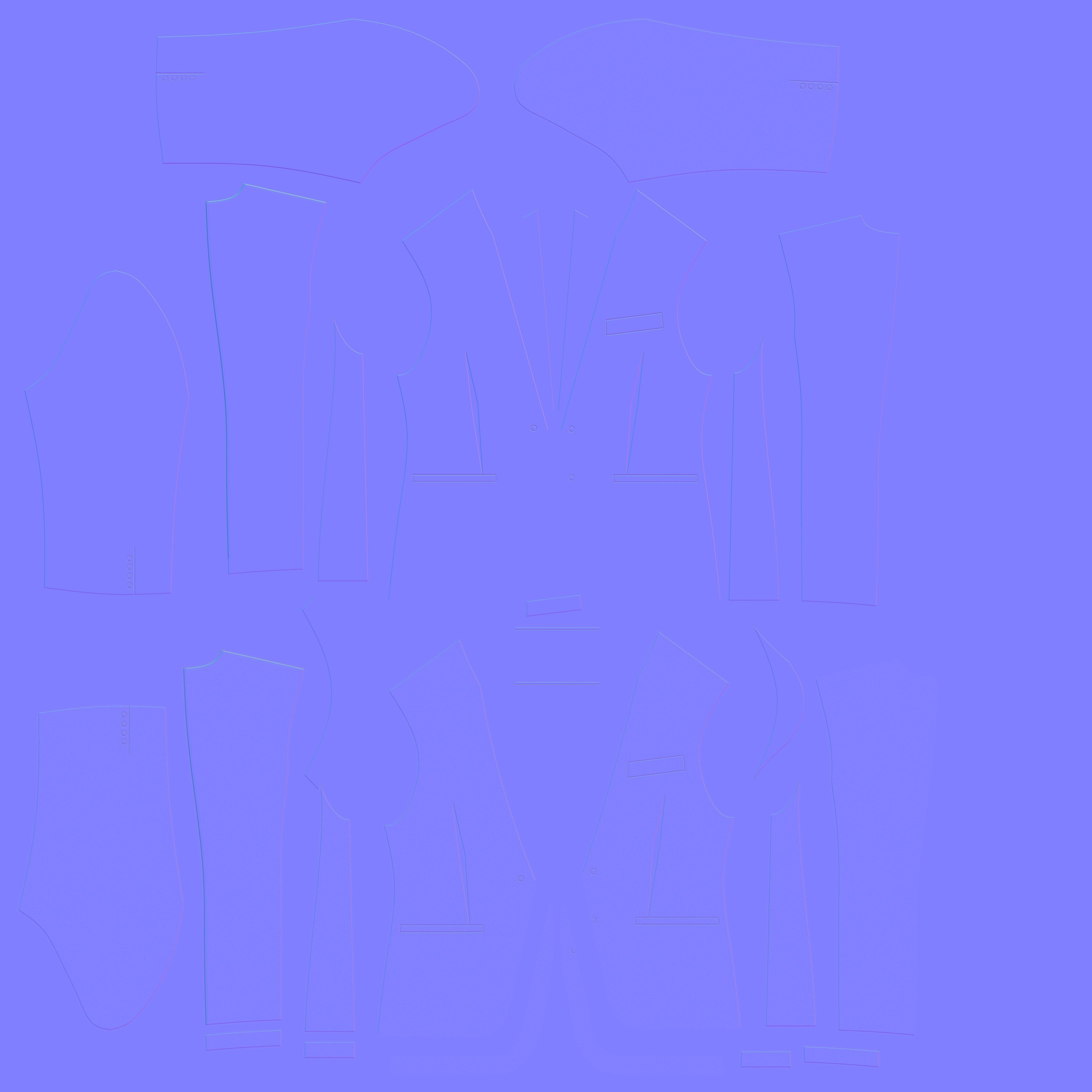 Men suit jacket blazer Clo3d Marvelous Designer 3D model_19