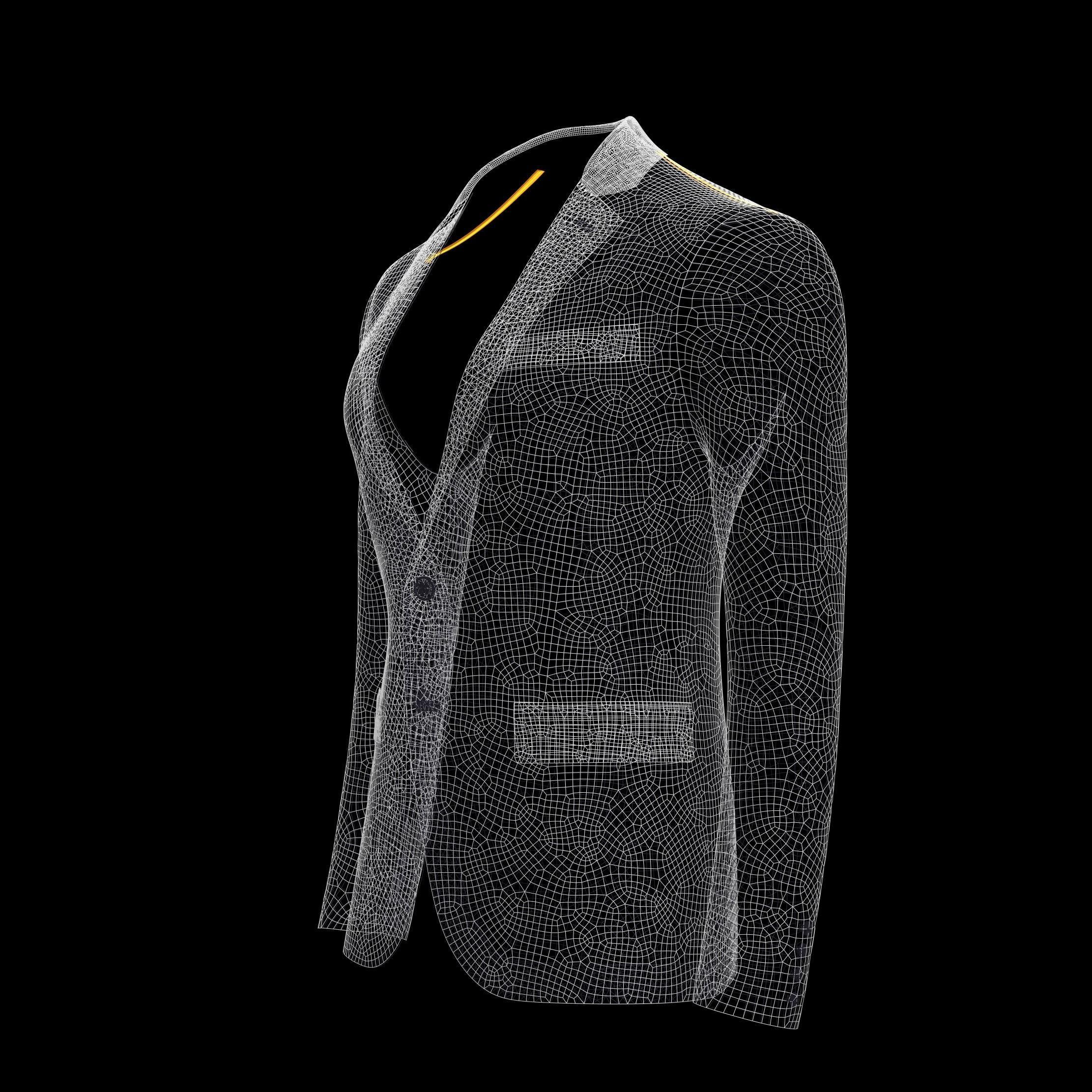 Men suit jacket blazer Clo3d Marvelous Designer 3D model_7