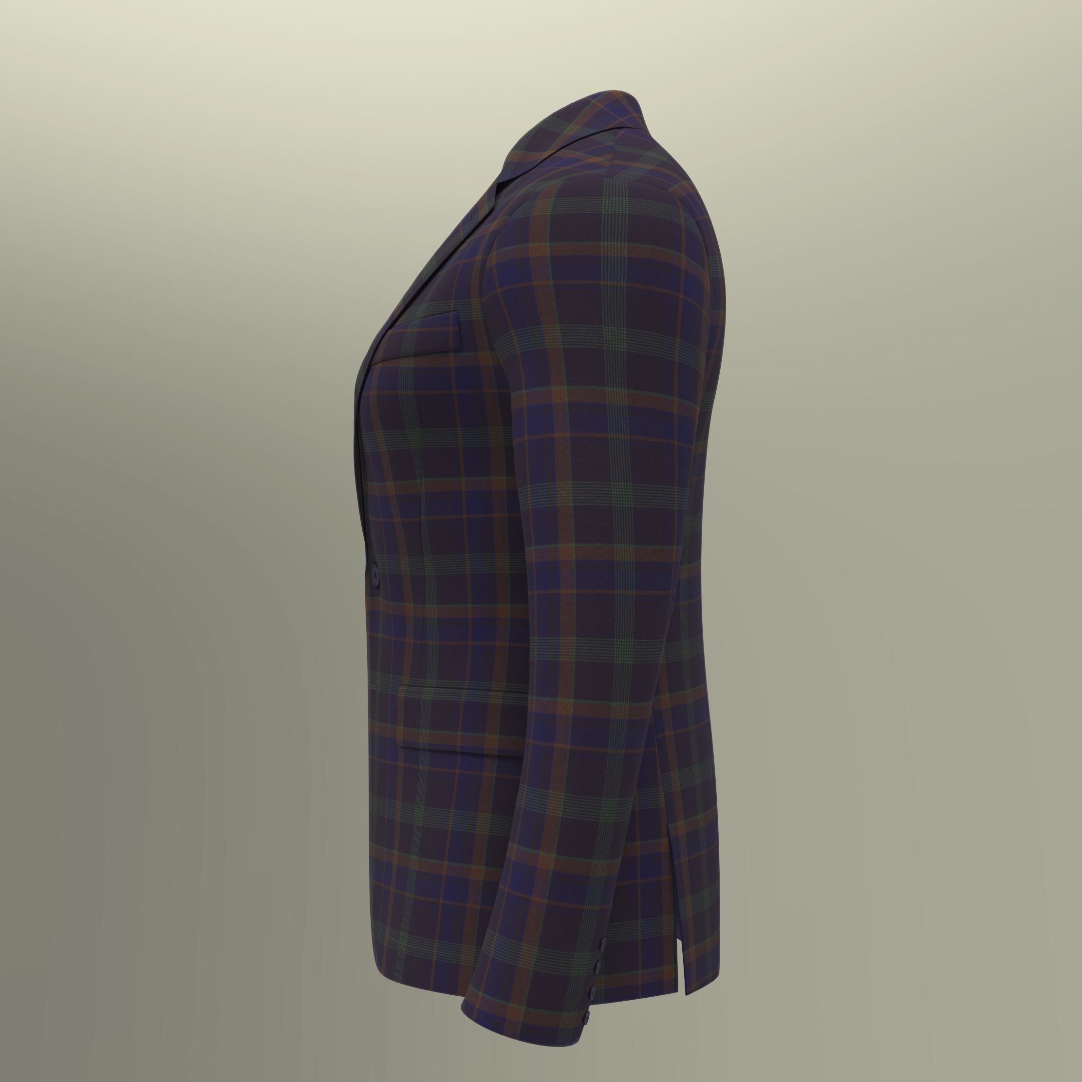 Men suit jacket blazer Clo3d Marvelous Designer 3D model_5