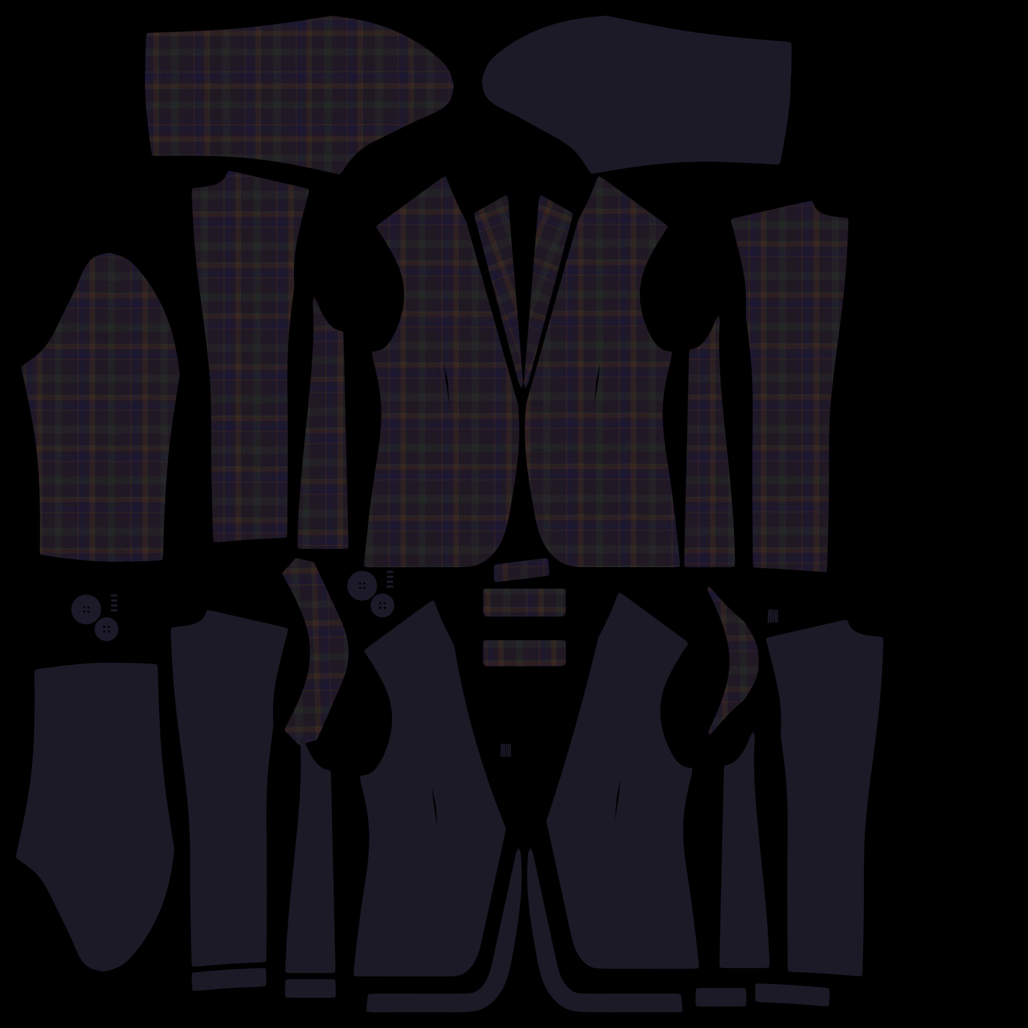 Men suit jacket blazer Clo3d Marvelous Designer 3D model_16