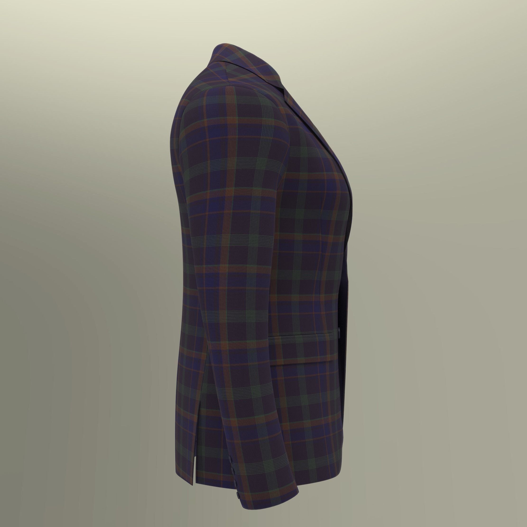 Men suit jacket blazer Clo3d Marvelous Designer 3D model_3