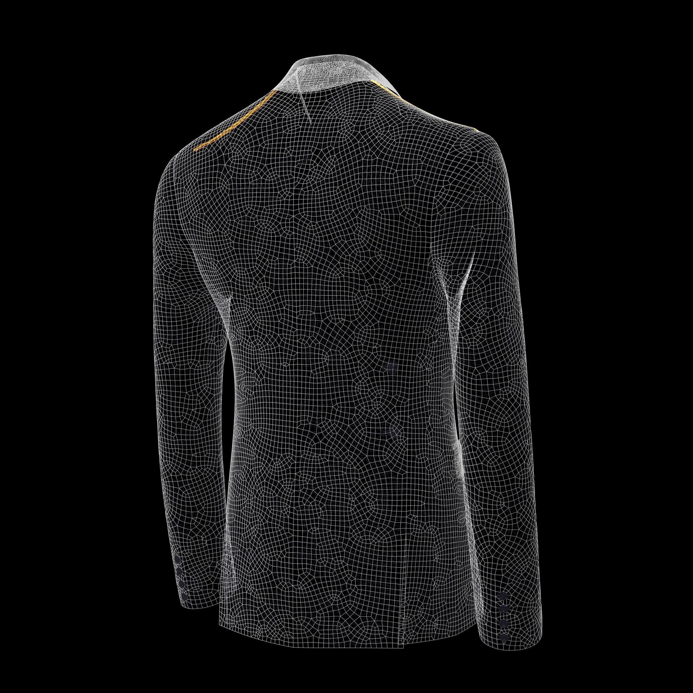 Men suit jacket blazer Clo3d Marvelous Designer 3D model_12