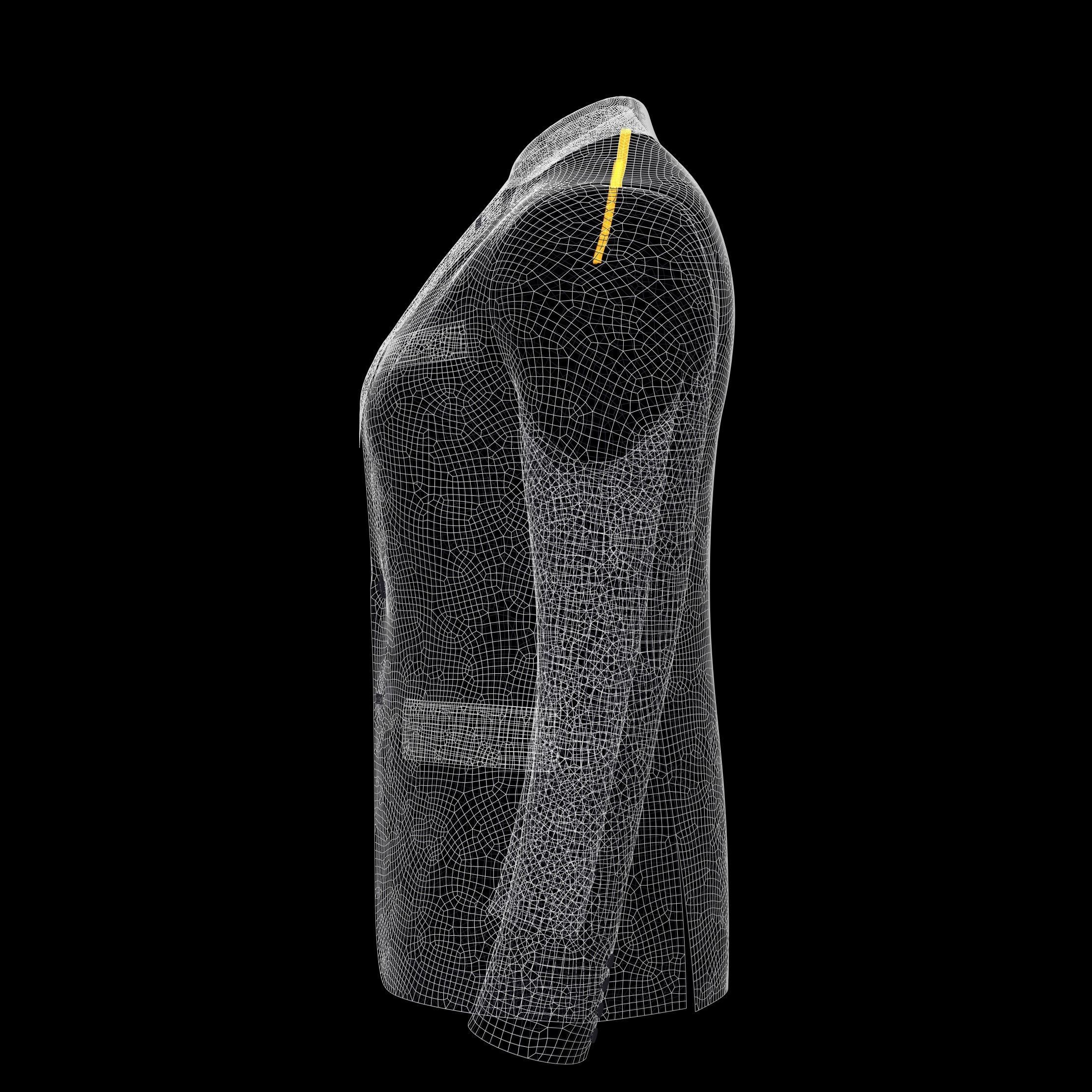 Men suit jacket blazer Clo3d Marvelous Designer 3D model_9