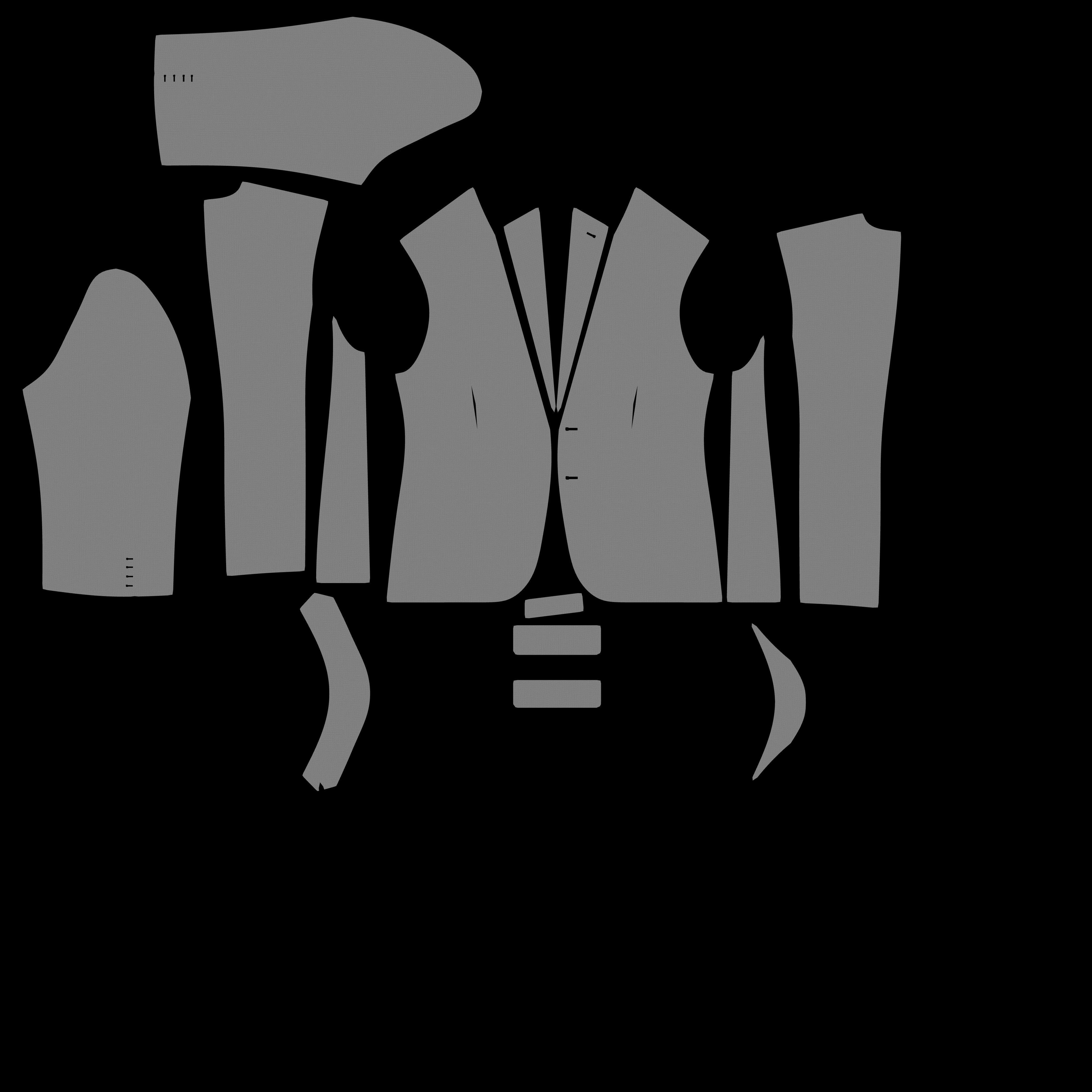 Men suit jacket blazer Clo3d Marvelous Designer 3D model_18