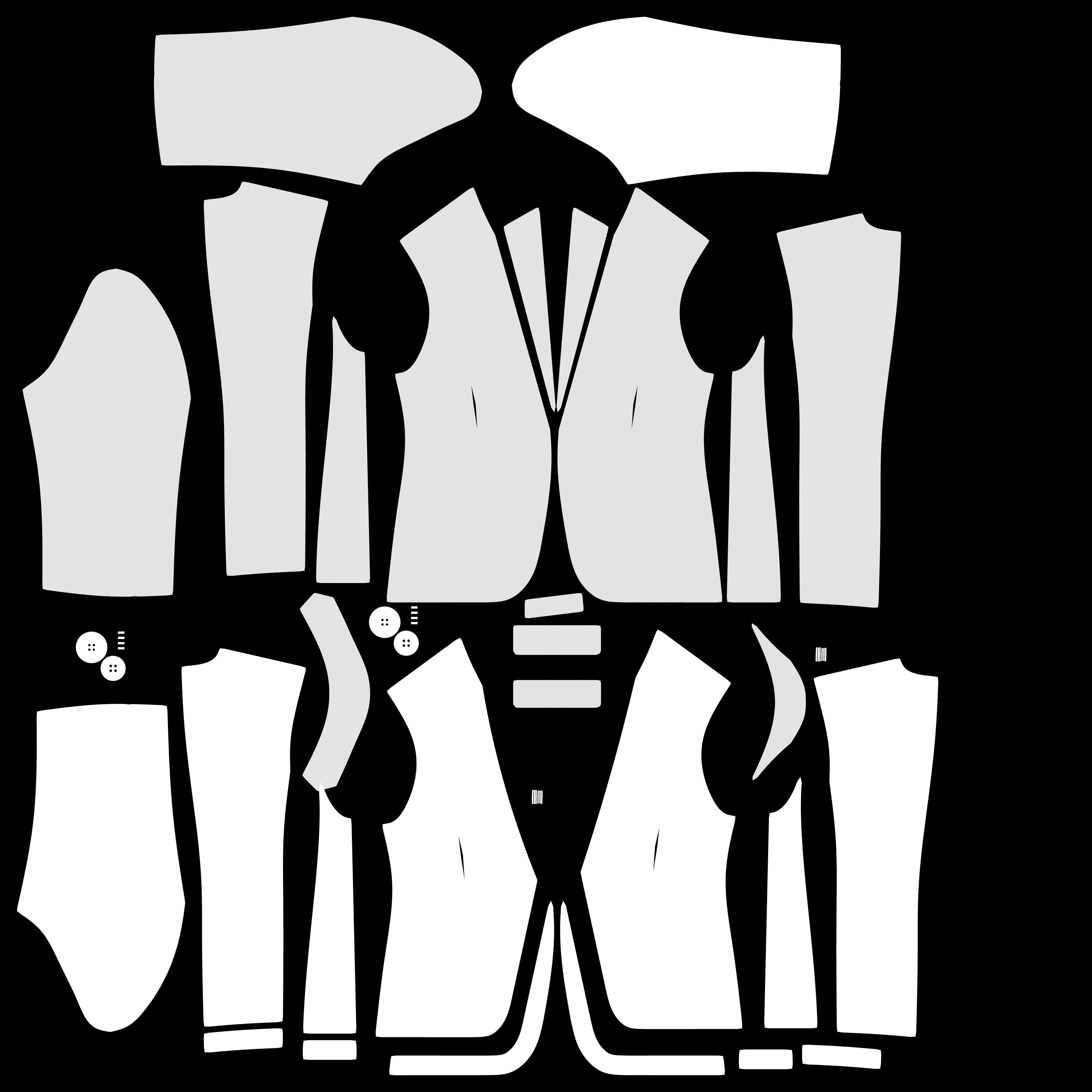 Men suit jacket blazer Clo3d Marvelous Designer 3D model_17