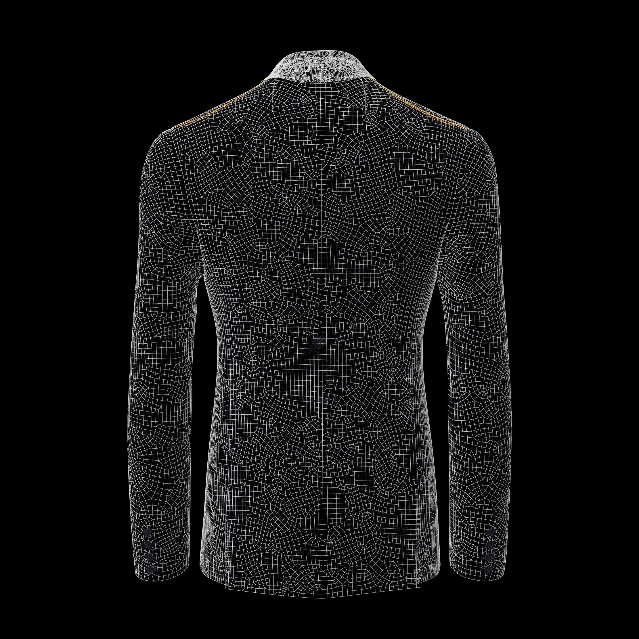 Men suit jacket blazer Clo3d Marvelous Designer 3D model_10