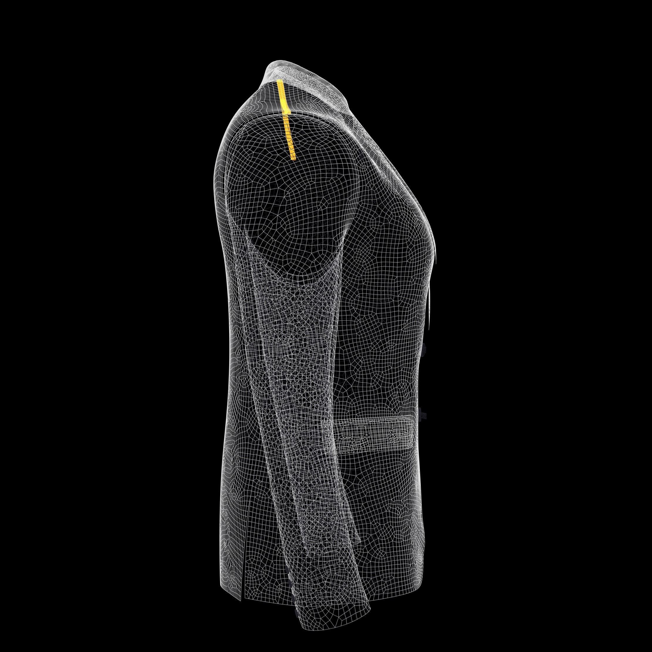 Men suit jacket blazer Clo3d Marvelous Designer 3D model_8