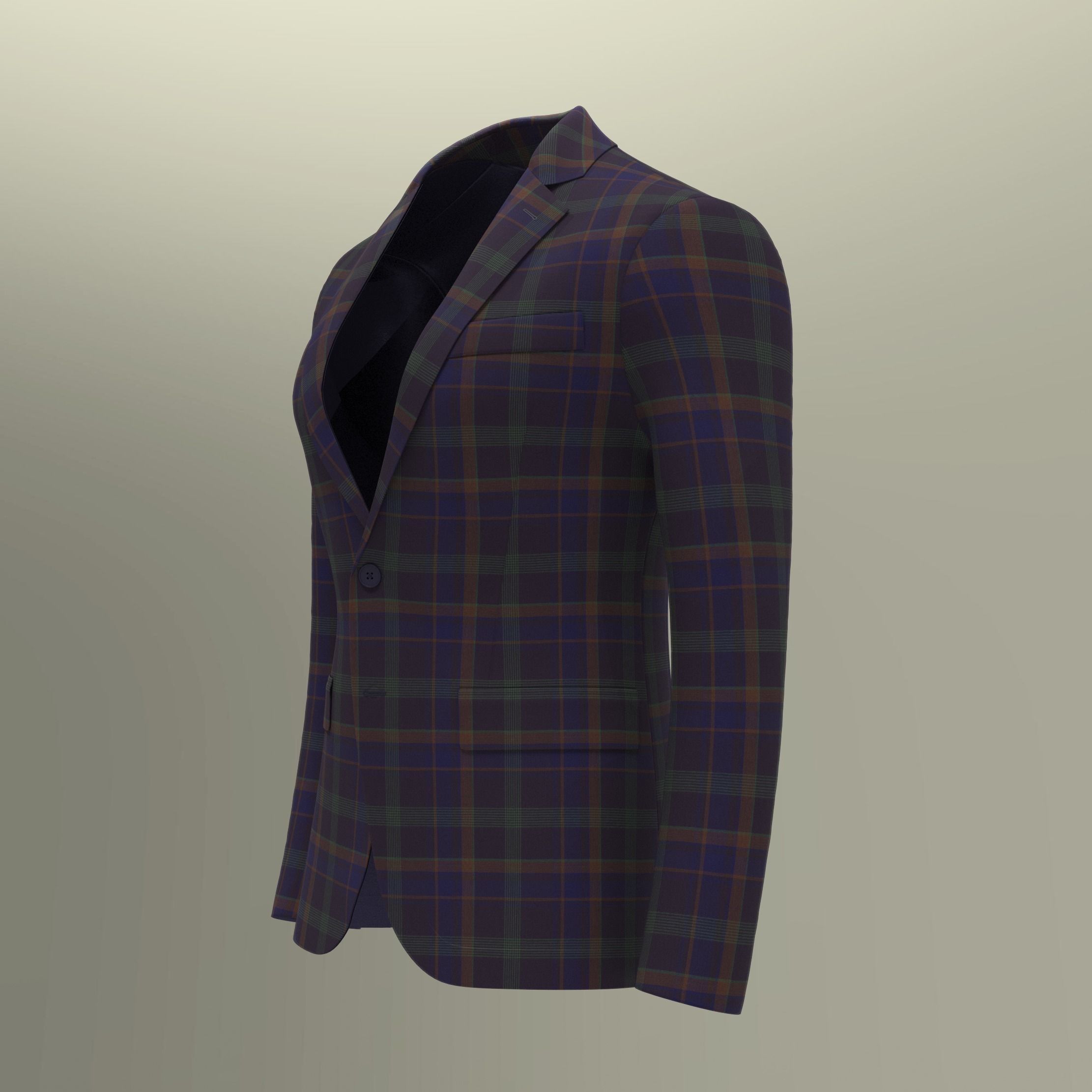 Men suit jacket blazer Clo3d Marvelous Designer 3D model_2