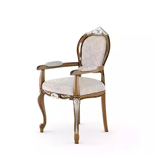 Antique Ivory Brocade Armchair