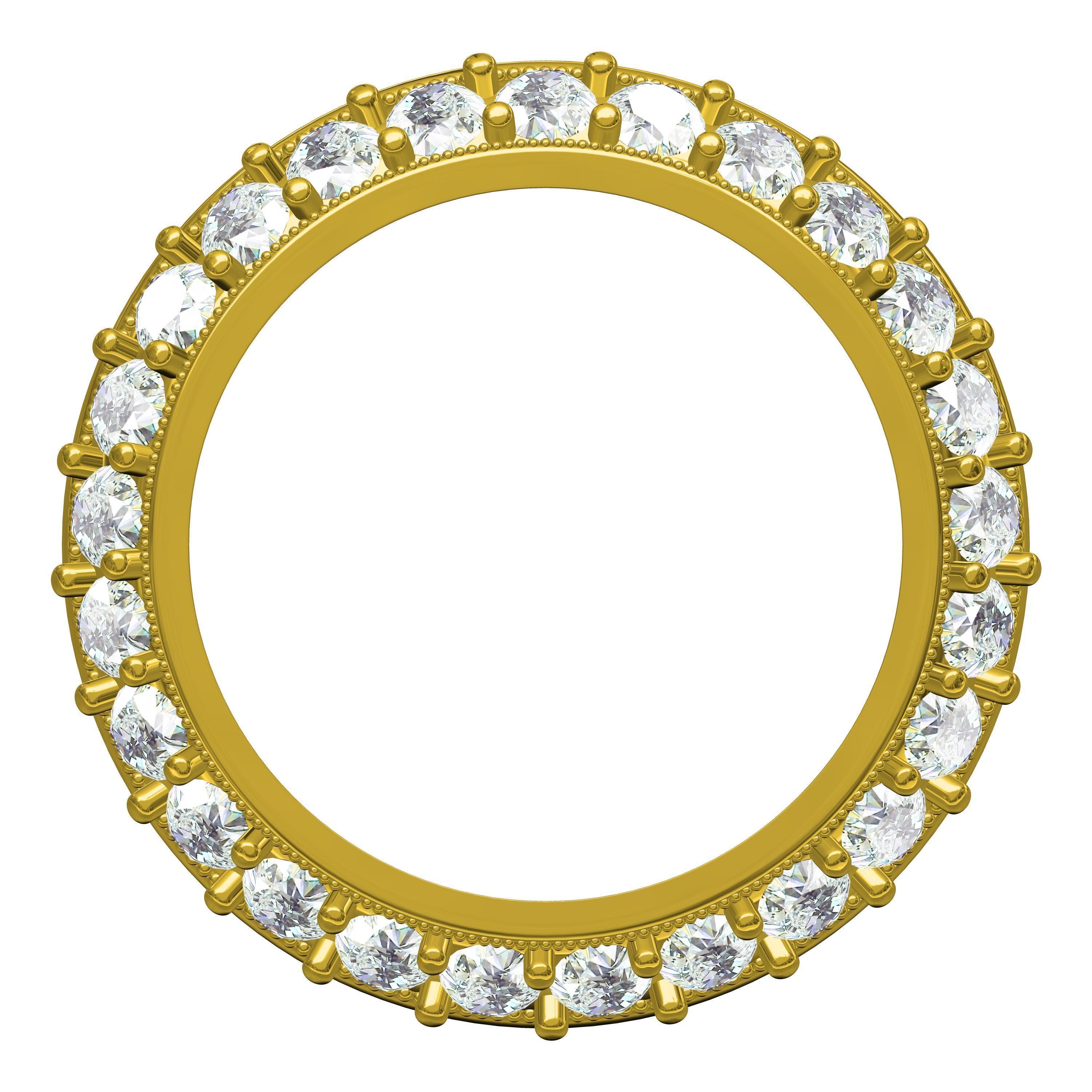 Round and Princess Diamond Channel Set Eternity Band 3D print model_3