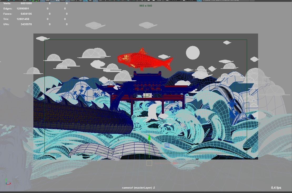Dragon Carp Ocean 3D model_6