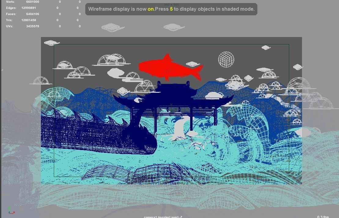 Dragon Carp Ocean 3D model_7