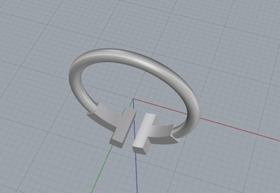 RING LETTER T 3D print model_8