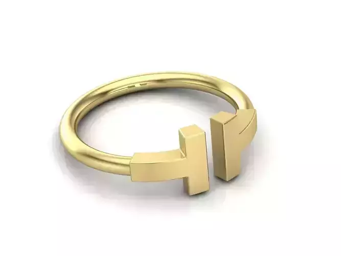 RING LETTER T 3D print model