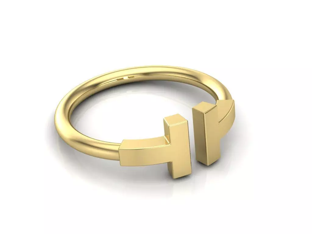 RING LETTER T 3D print model_0