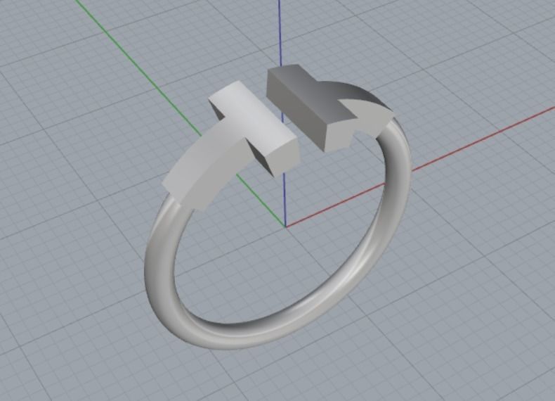 RING LETTER T 3D print model_7