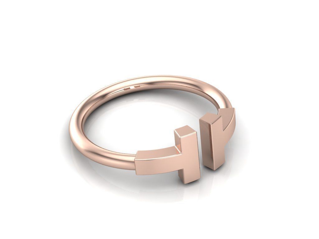 RING LETTER T 3D print model_5