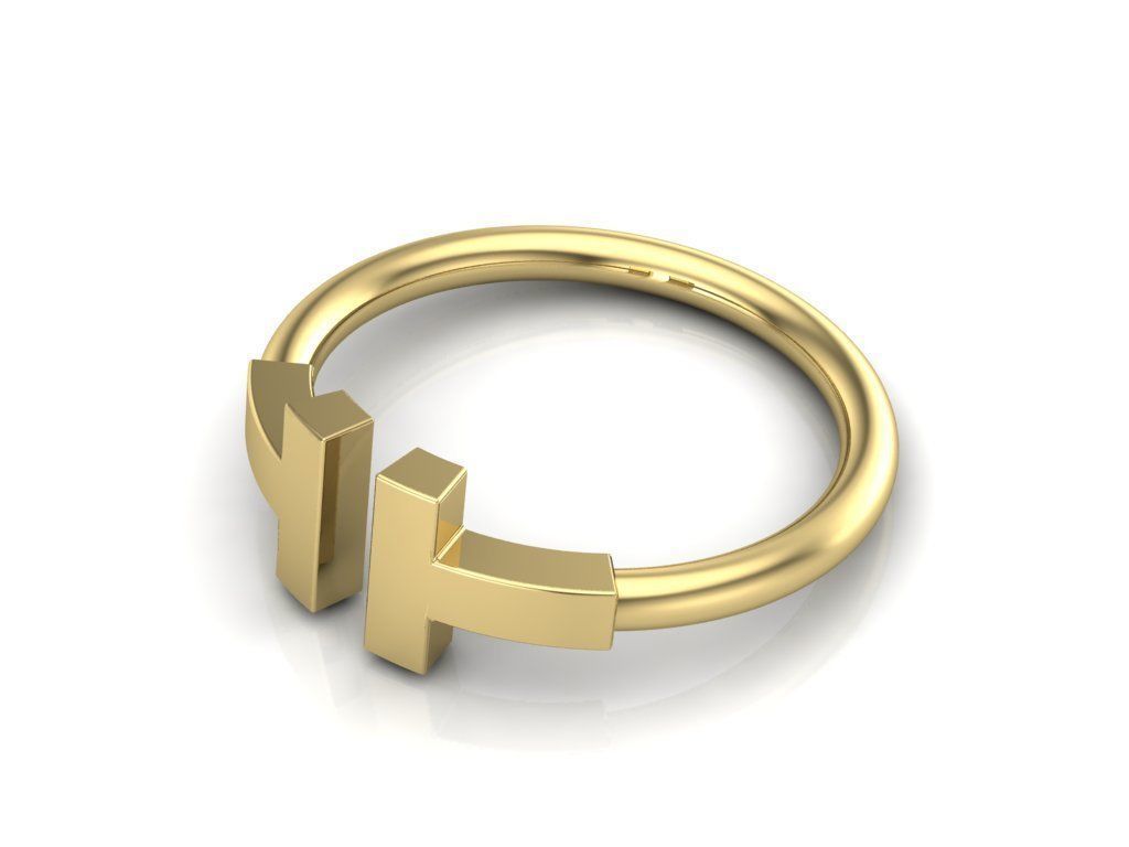RING LETTER T 3D print model_3