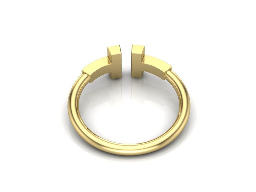 RING LETTER T 3D print model_4