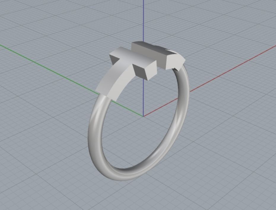 RING LETTER T 3D print model_10