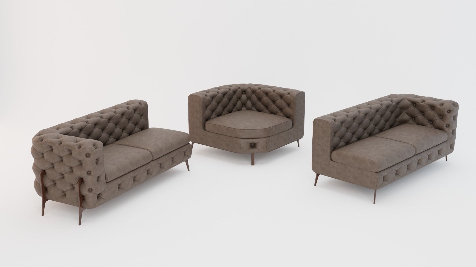 Couch 6 Sets Low-poly 3D model_9