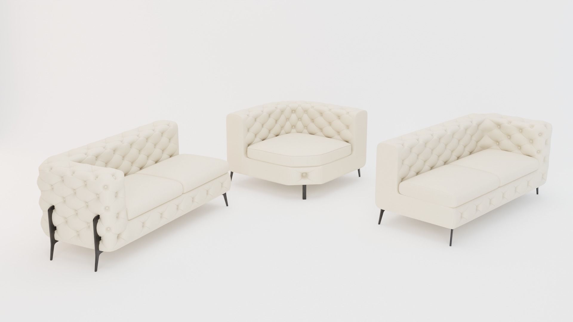 Couch 6 Sets Low-poly 3D model_6