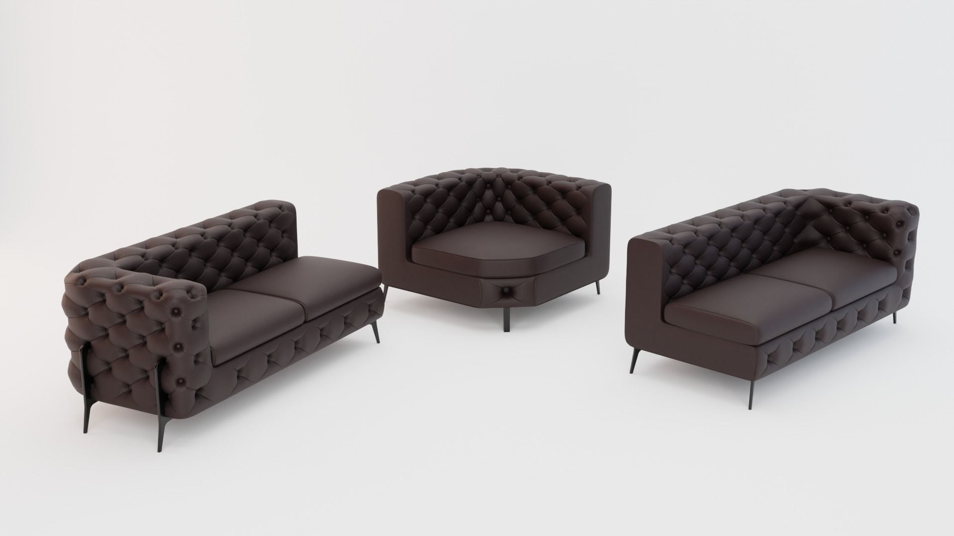 Couch 6 Sets Low-poly 3D model_7