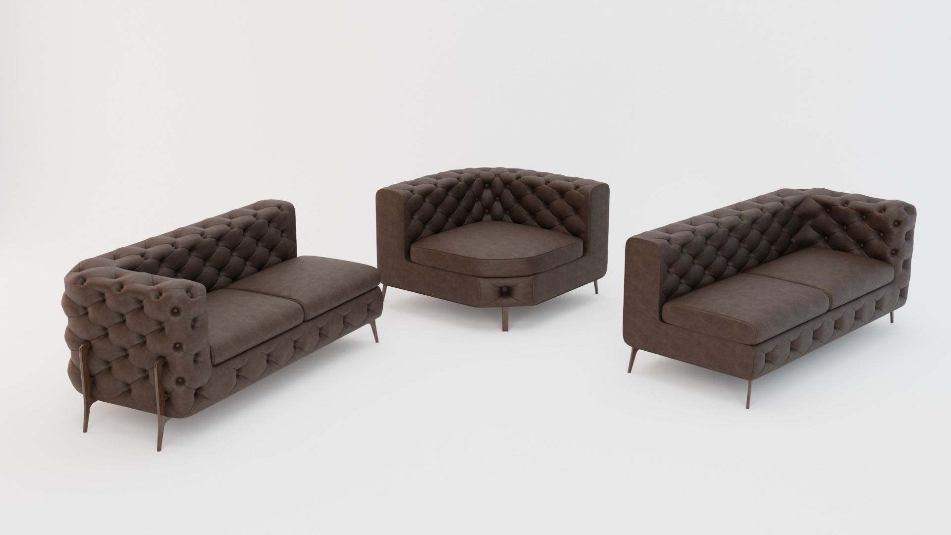 Couch 6 Sets Low-poly 3D model_8