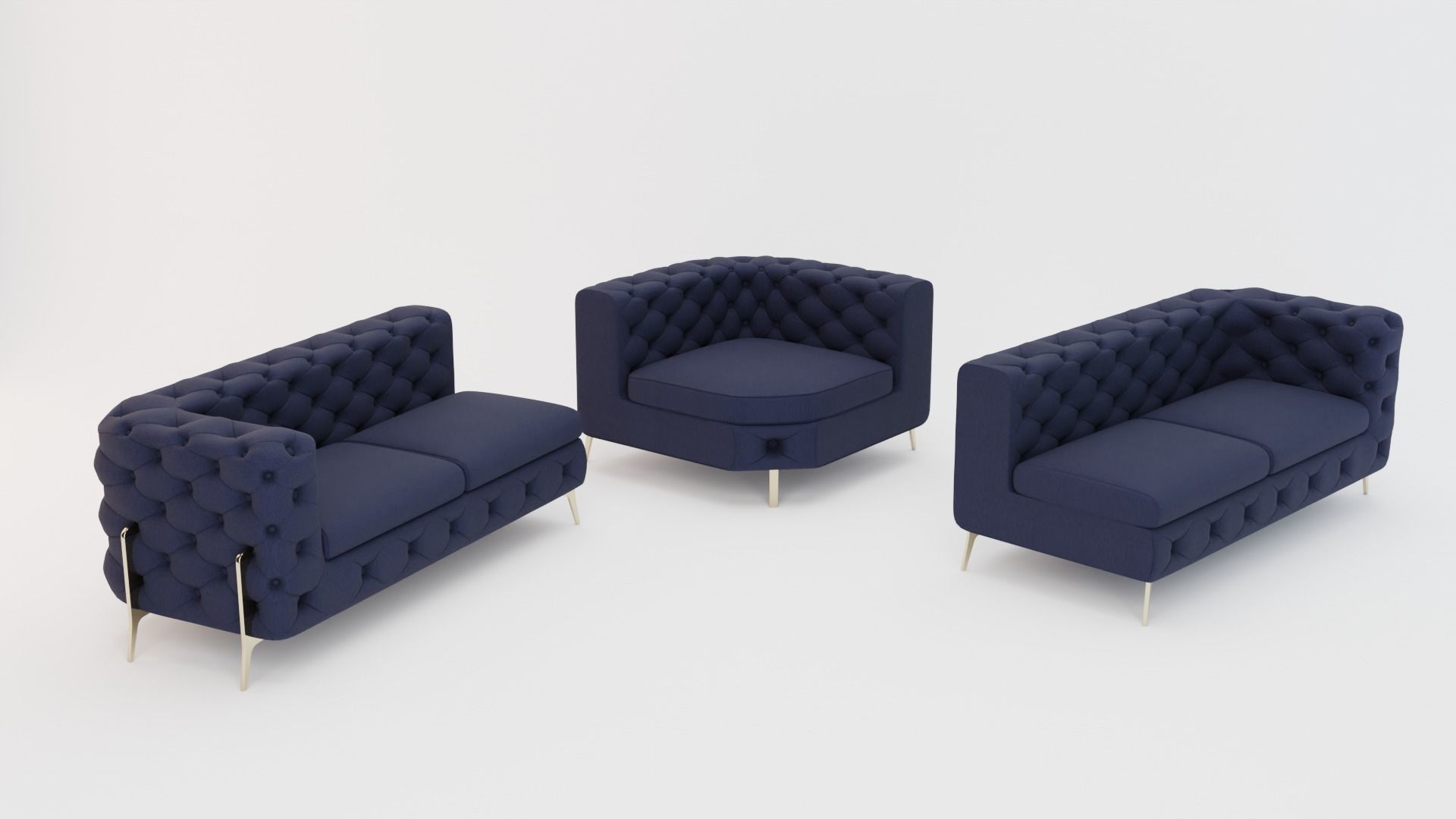 Couch 6 Sets Low-poly 3D model_10