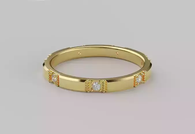 Wedding woman ring with diamond 3D print model 3D print model