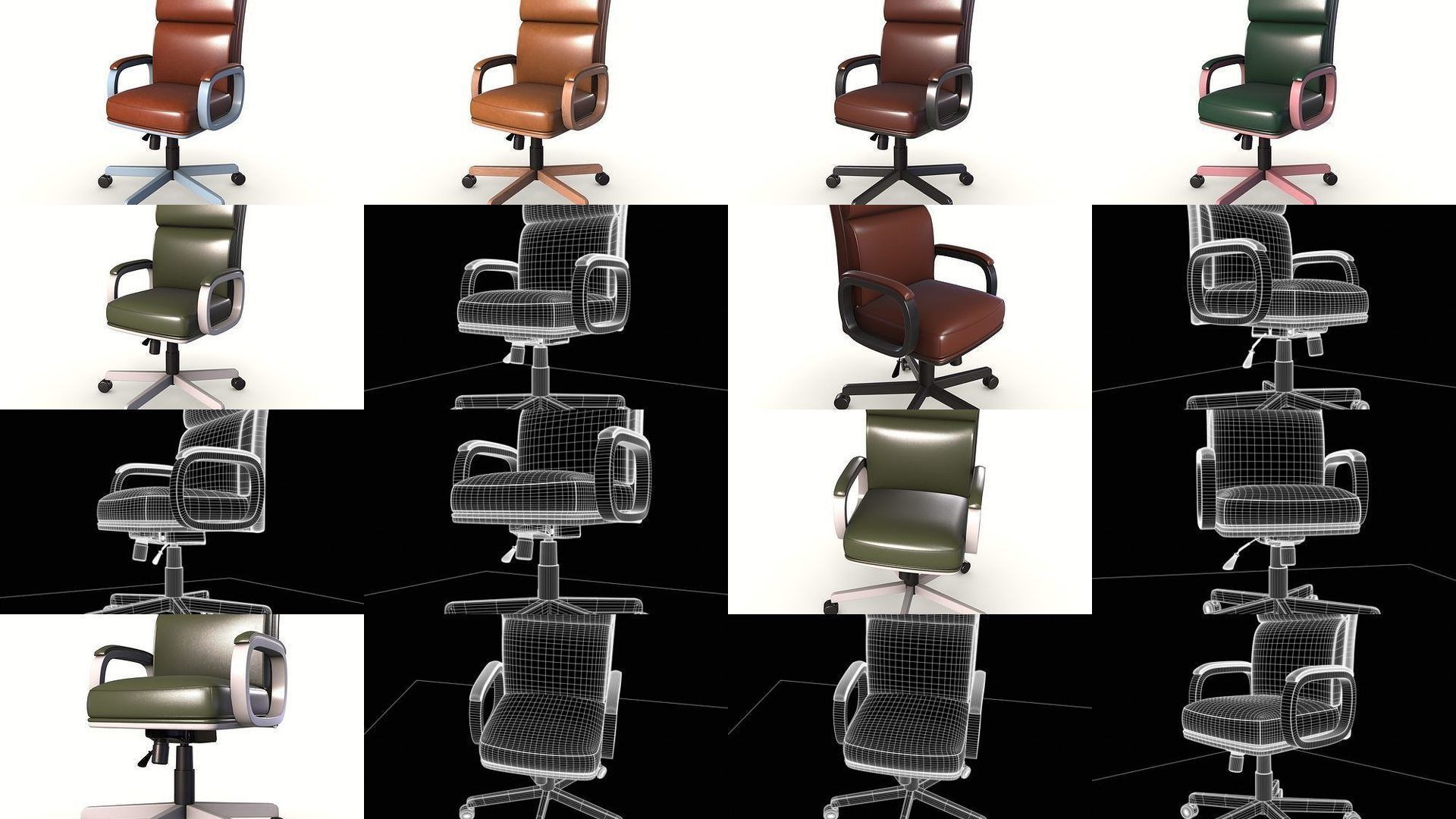 office chair executive 3D Model Collection_1