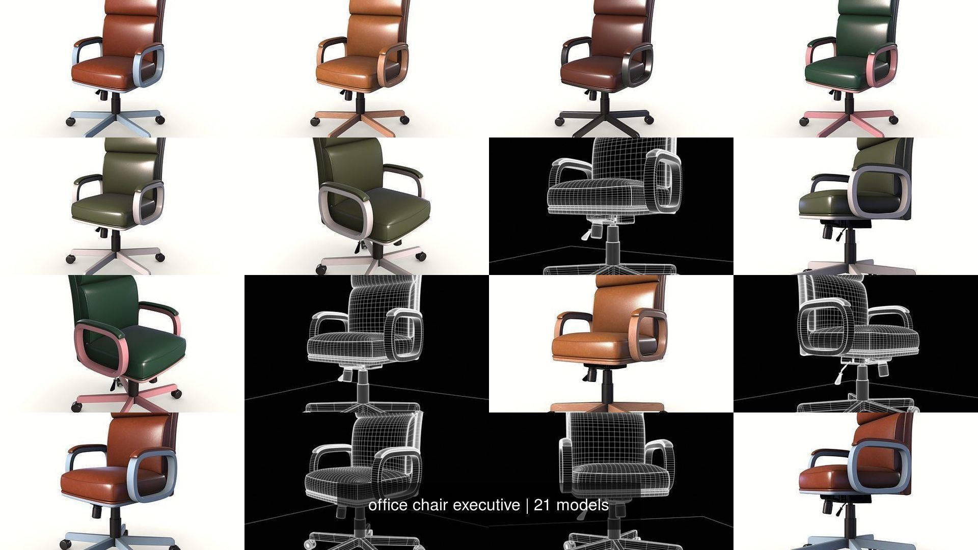 office chair executive 3D Model Collection_2