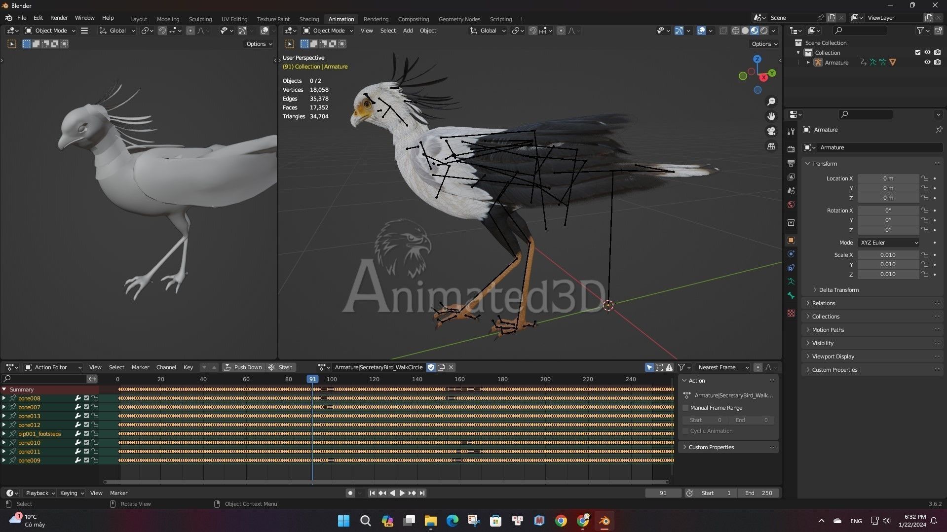 SecretaryBird A1 3D model_18