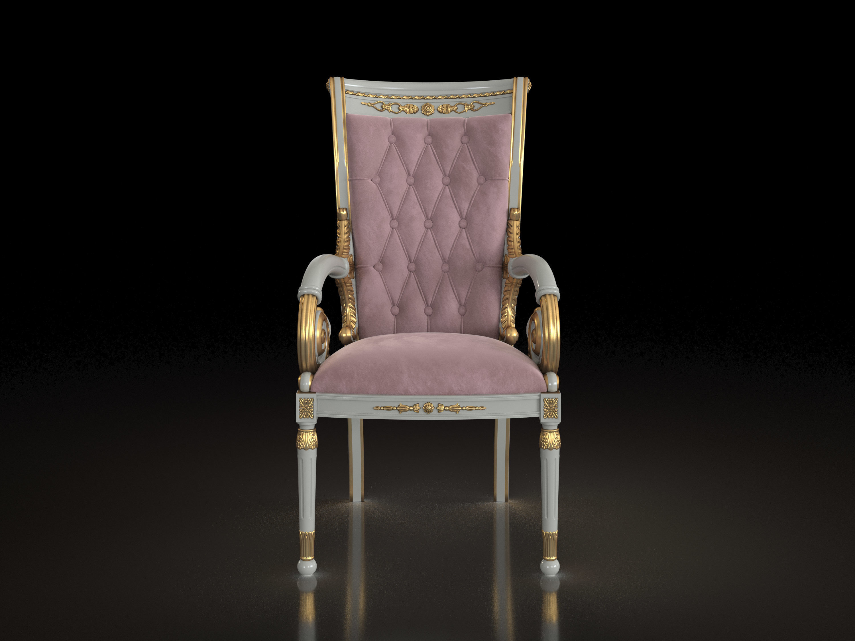 Classy Armrest Chair 3D model_2