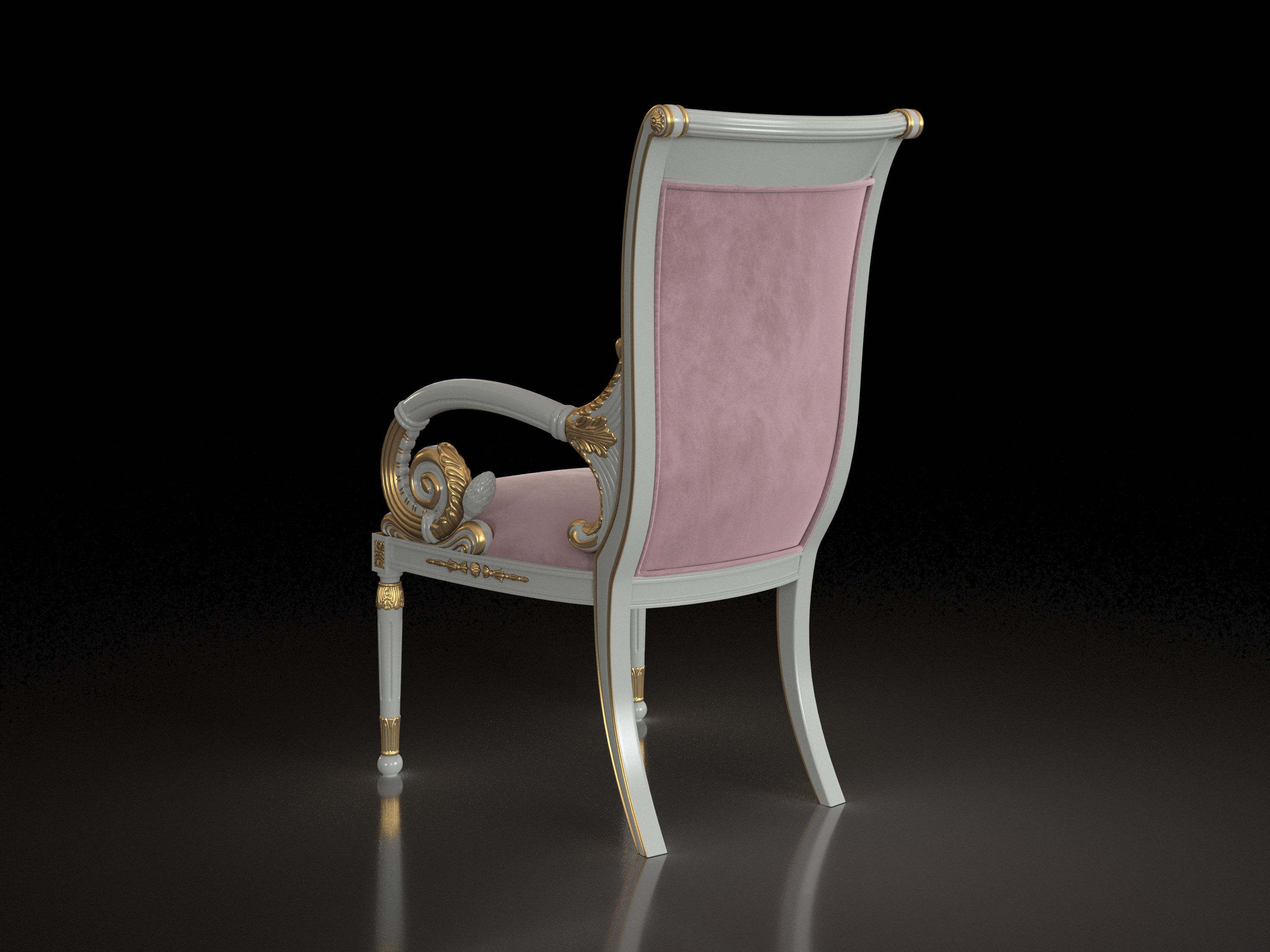 Classy Armrest Chair 3D model_1