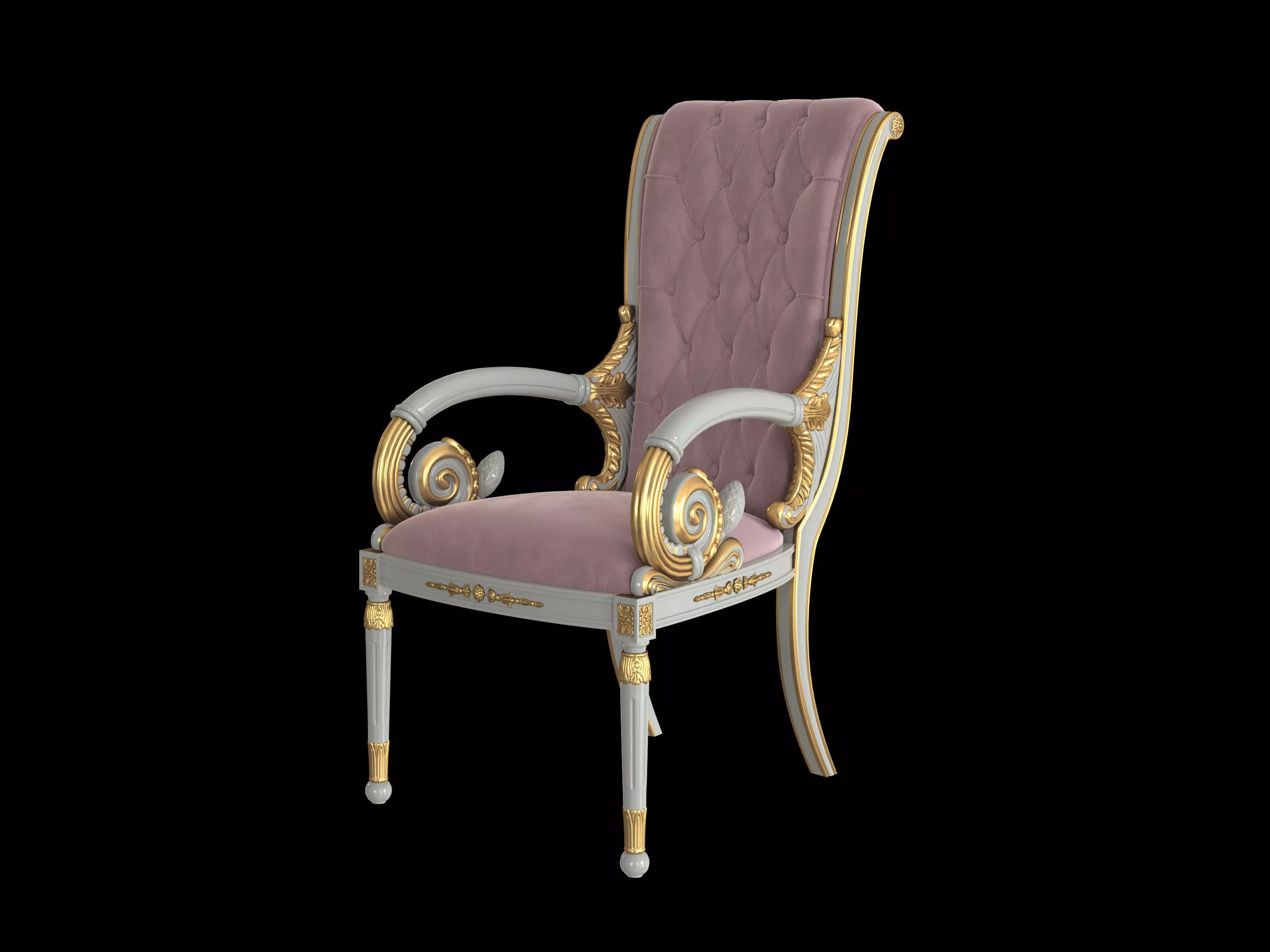 Classy Armrest Chair 3D model_0