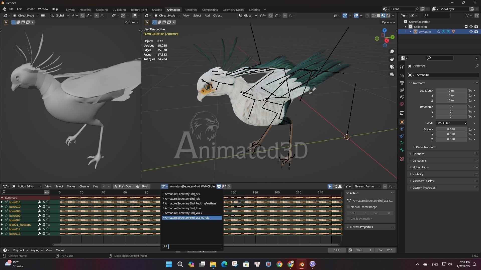 SecretaryBird A2 3D model_18