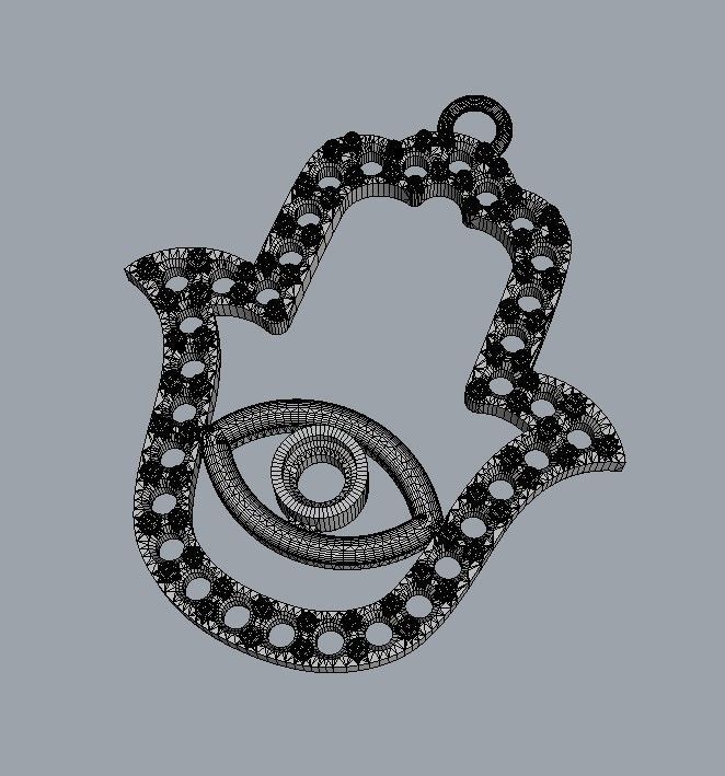 Hamsa Pendants - 2 Sizes 3D Model Collection_8