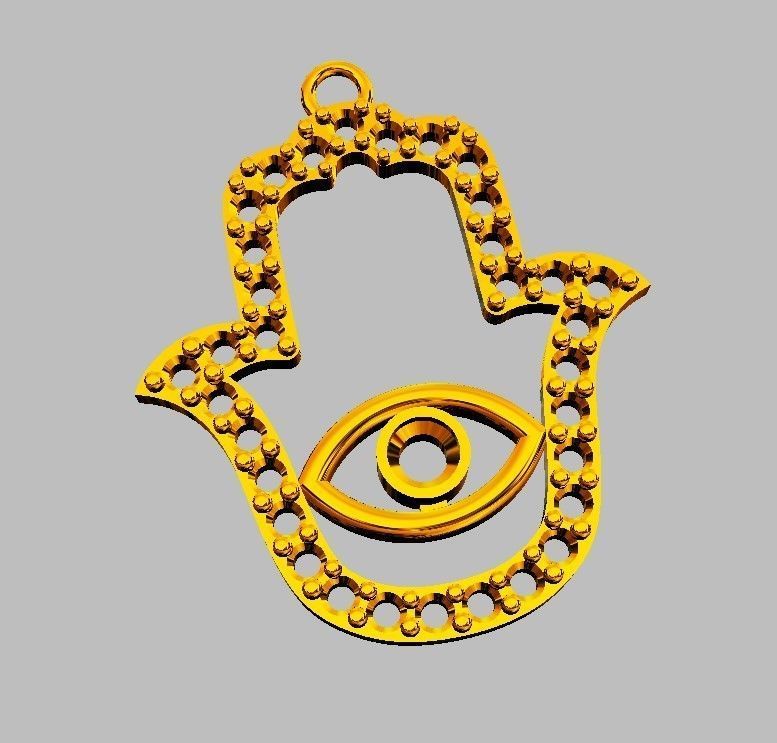 Hamsa Pendants - 2 Sizes 3D Model Collection_13