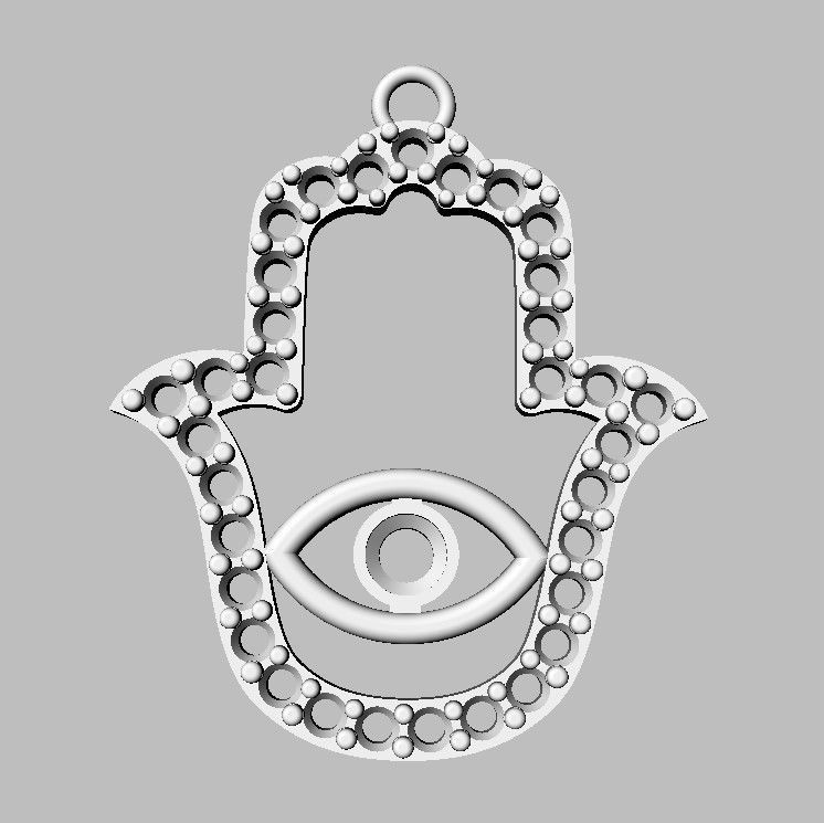 Hamsa Pendants - 2 Sizes 3D Model Collection_12