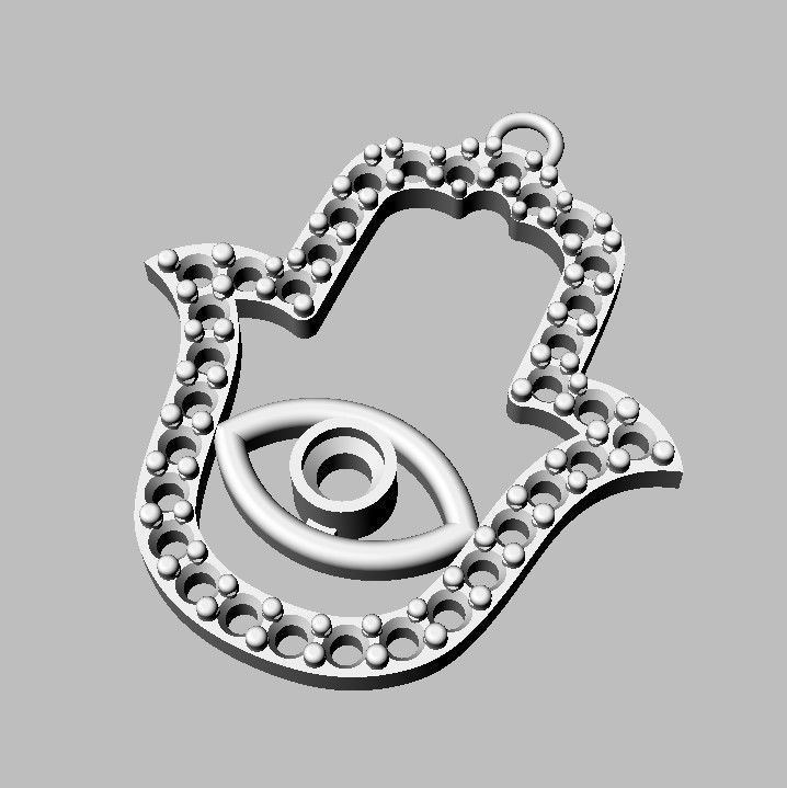Hamsa Pendants - 2 Sizes 3D Model Collection_10