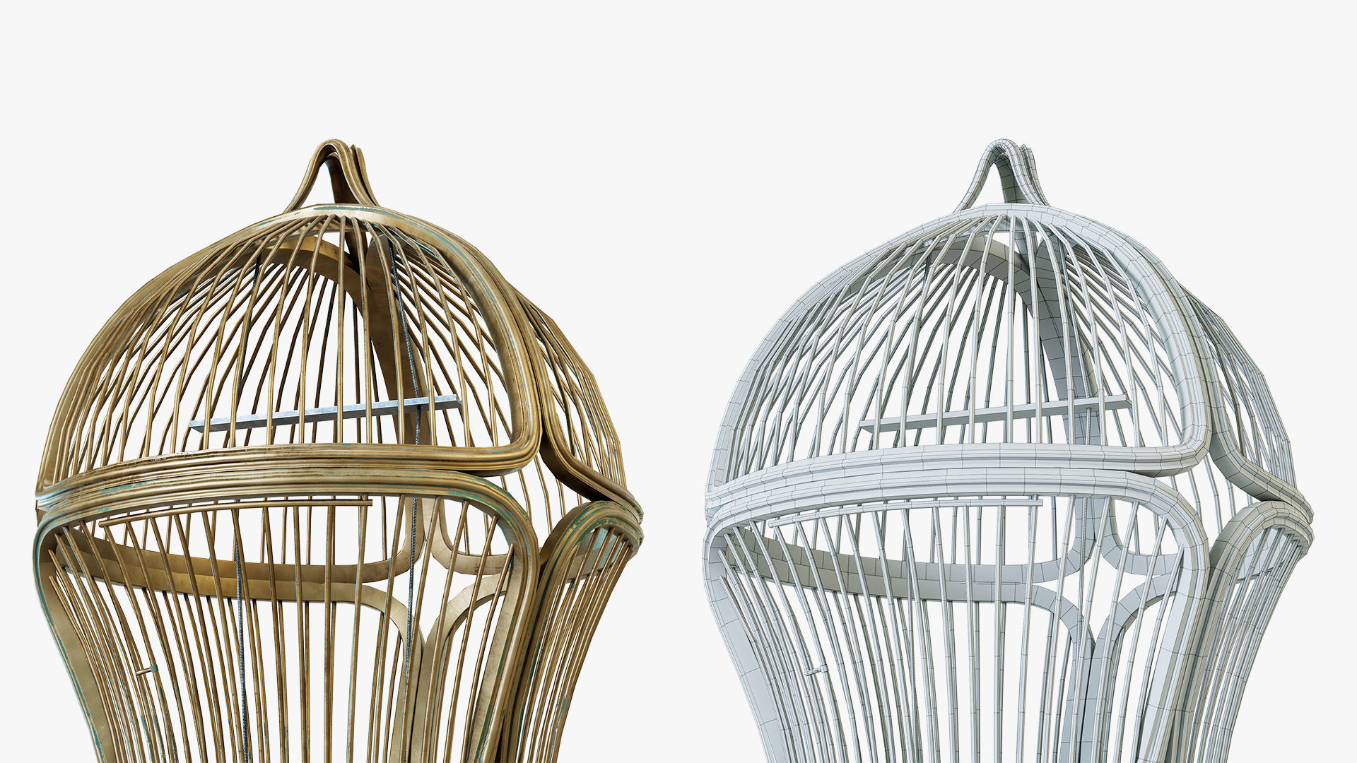 Birdcage Victorian Low-poly 3D model_5