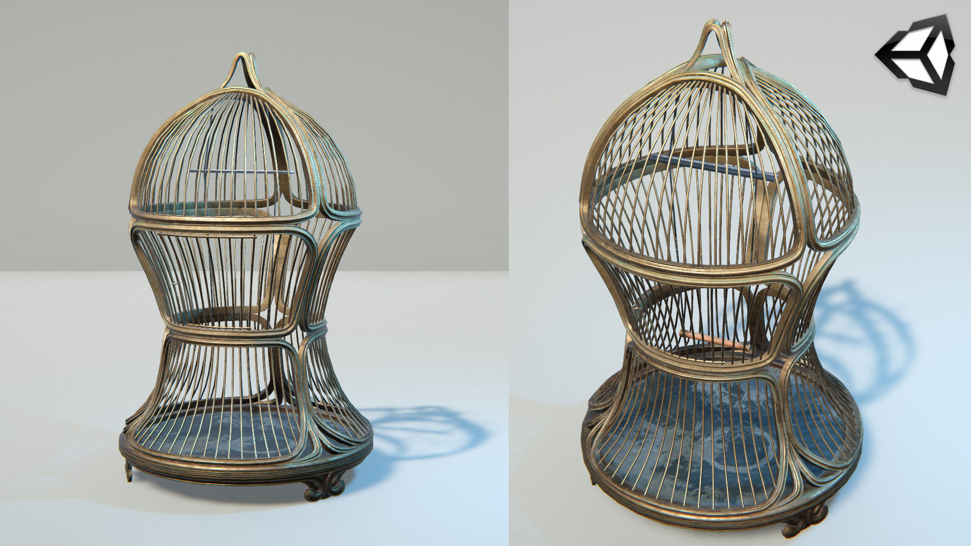 Birdcage Victorian Low-poly 3D model_9