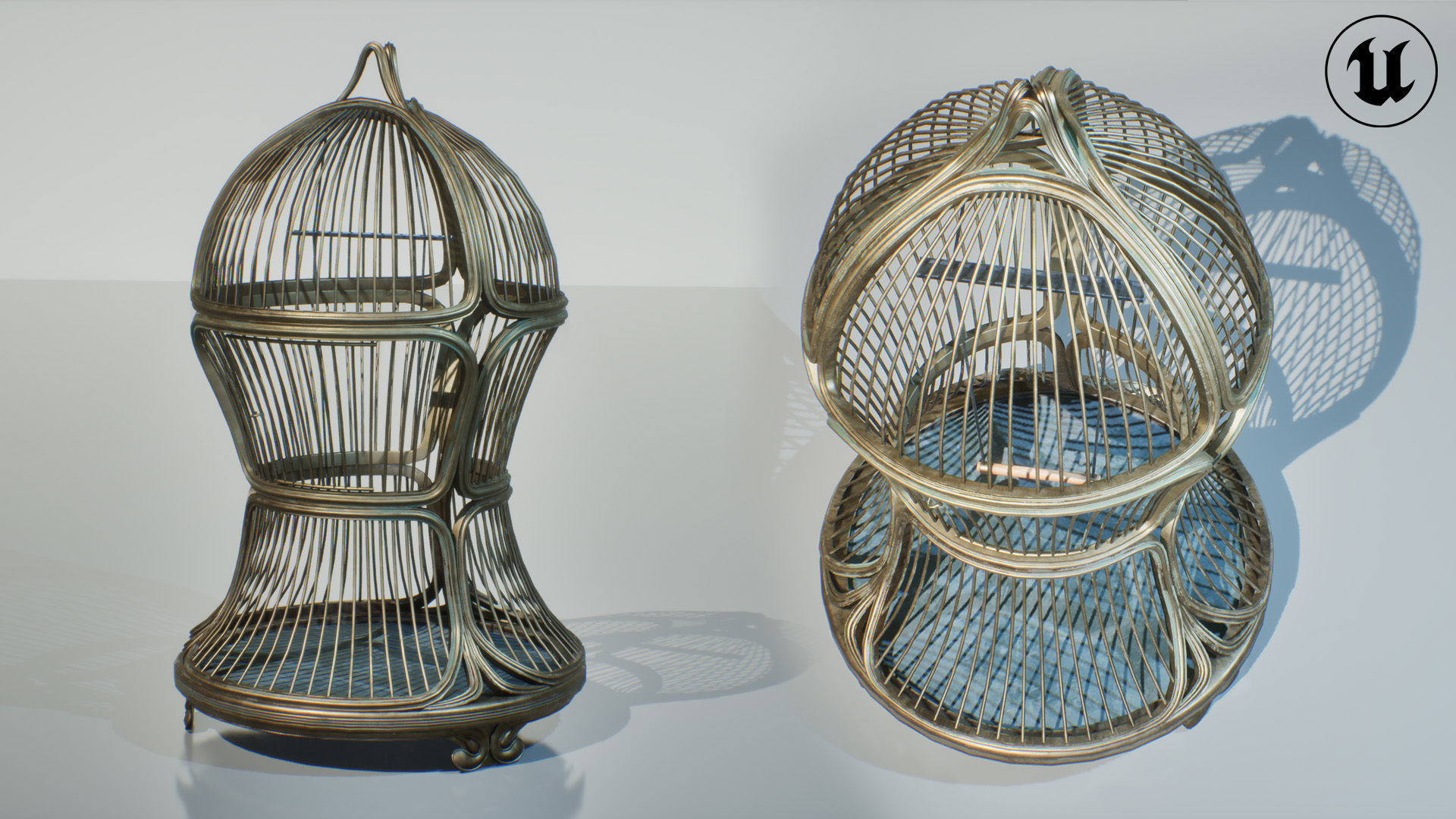 Birdcage Victorian Low-poly 3D model_8