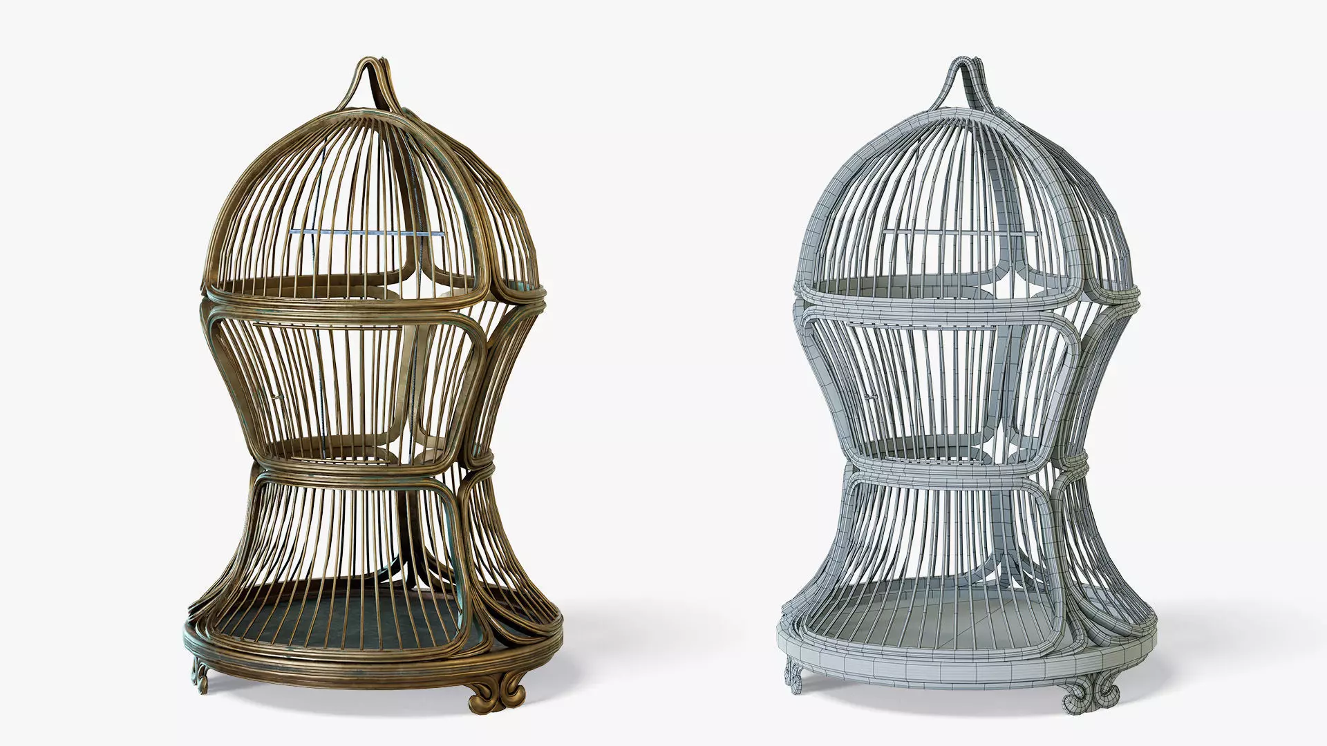 Birdcage Victorian Low-poly 3D model_0