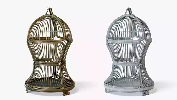 Birdcage Victorian Low-poly 3D model