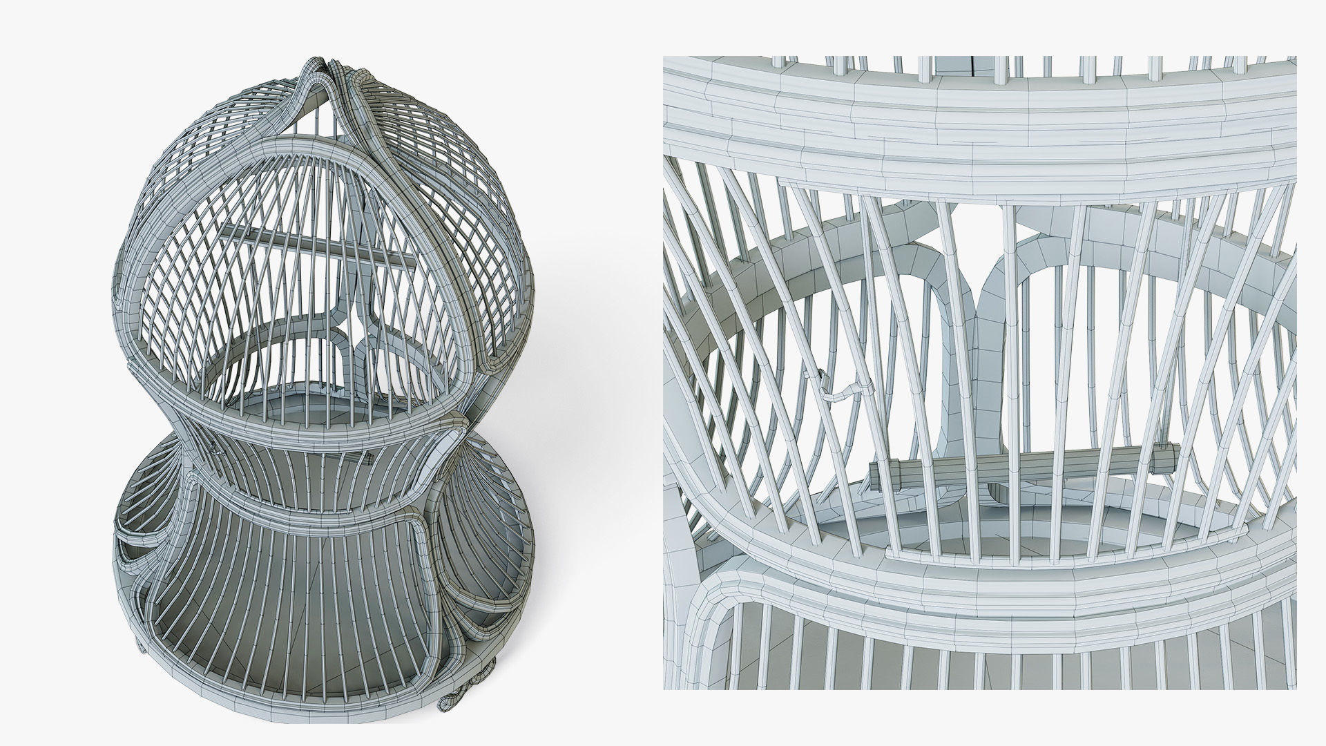 Birdcage Victorian Low-poly 3D model_6