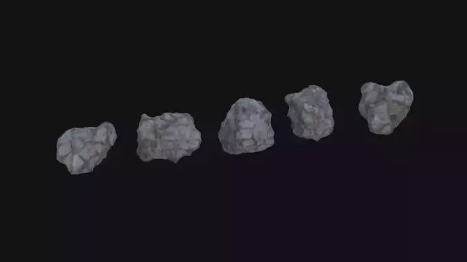 Asteroids Low-poly 3D model
