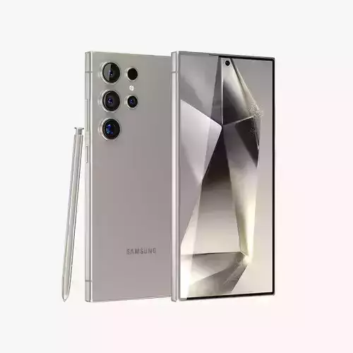 Samsung Galaxy S24 Ultra Titanium Gray Low-poly 3D model