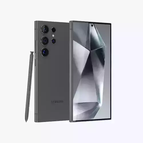 Samsung Galaxy S24 Ultra Titanium Black Low-poly 3D model